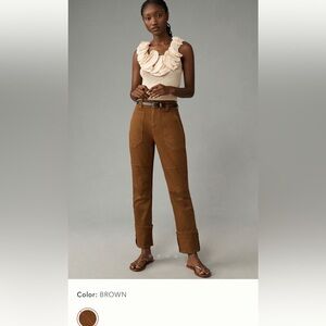 NWT new 27 Anthropologie pilcro the high tide slim cuffed pants brown
